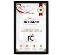 FRAMECREST Premium Large Rectangle MDF Poster Frame Size 18X23cm | MDF Wood Finish Clear Perspex | Landscape or Portrait Orientation| Photos for Family, Gift Wedding, Birthday-[Black]