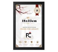 FRAMECREST Premium Large Rectangle MDF Poster Frame Size 18X23cm | MDF Wood Finish Clear Perspex | Landscape or Portrait Orientation| Photos for Family, Gift Wedding, Birthday-[Matt Black]
