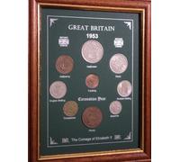 Framed 1953 British Coin Gift Set (Vintage 72nd Birthday Year of Birth or Wedding Anniversary Present)