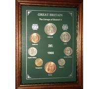 Framed 1966 British Coin Gift Set (Vintage 60th Birthday Year of Birth or Diamond Wedding Anniversary Present)