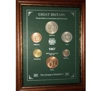 Framed 1967 British Coin Gift Set (Vintage 59th Birthday Year of Birth or Wedding Anniversary Present)