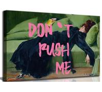 Framed Antique Victorian Canvas Wall Art Don't Rush Me to Change Art Portraits Pictures Wall Decor Eclectic Fashion Cute Vintage Girly Poster Prints for Girls Room Living Room Bedroom Home Decoration