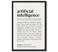 Framed Artificial Intelligence Dictionary Definition Poster Canvas Print Art Modern Minimalist Aesthetic Wall Art Pictures Wall Decor Trendy Art Print Home Decor (Black Framed,8" Lx10 W)