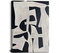 Framed Black White Wall Art Simple Abstract Color Blocks Canvas Wall Decor Natural Geometric Pictures Prints Posters Mid Century Boho Paintings Artwork for Living Room,Bedroom,Kitchen,Office (16*24in)