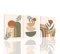 Framed Boho Wall Art Poster Mid Century Modern Wall Bohemian Painting Large Abstract Canvas Sage Print for Living Room Home Decor Bedroom Dining Room Office Bathroom (BOHO -0D, 30x40 cm, Framed)