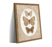 Framed Butterfly Canvas Wall Art, Vintage Butterfly Pictures Posters Wall Decor, Modern Farmhouse Decor, Rustic Retro Butterflies Paintings Prints for Bedroom Bathroom Shelf 8x10 inch