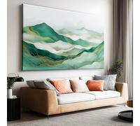 Framed Canvas Abstract Art Wall Art 100L x 75W cm, Watercolour Mountains Waves Stripes Picture Prints for Walls, Waterproof Photo Canvas Modern Home Decor for Living Room, Bedroom & Bathroom