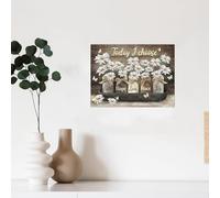 Framed canvas print with golden flowers, perfect wall decoration for living room and bedroom, perfect home decoration, gift for her/him, ready to hang