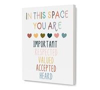 Framed Canvas Wall Art, 12 x 15 inches Educational Painting Motivational Decoration for Preschool Elementary or Middle School Classrooms Nurseries Decor - Wallart-025