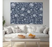 Framed Canvas Wall Art 90 x 60 cm, Shabby Chic Chinese Style Floral Vines Artwork Modern Wall Canvas Pictures Prints for Tea Room Zen Space Balcony Lounge Area Decoration