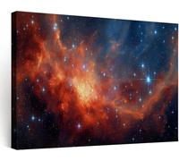 Framed Canvas Wall Art Artwork Cosmos Starry Sky Galaxy, Waterproof Print Wall Decoration for Living Room Bedroom Kitchen, Pictures for Bathroom Walls - 100x75 cm