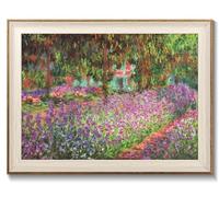 Framed Canvas Wall Art Decor, Vintage Claude Monet Wall Art Prints Aesthetic Room Decor Claude Monet Impressionist Landscape Painting, Monet Garden Flowers Picture Wall Decor Artwork for Living Room