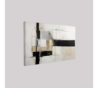 Framed Canvas Wall Art Geometric abstract lines 60 x 40 cm Waterproof Modern Medieval Style Print with Hooks Ready to Hang Decoration for Living Room Bedroom