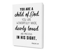 Framed Canvas Wall Art Inspirational Quotes, You are a Child of God Motivational Artwork Art Decor, 12 x 15 inches Painting Decor for Home Living Room Kids Room Nursery Classroom Office - 041
