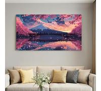 Framed Canvas Wall Art Poster for Home Decor Modern Bathroom Office Wall Decor Paintings Anime Landscape Mount Fuji Pictures Artwork Print Home Decor 100L x 75W cm