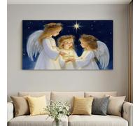 Framed Canvas Wall Art Poster for Home Decor Modern Bathroom Office Wall Decor Paintings Classical Fantasy Angel Wings Pictures Artwork Print Home Decor 120L x 80W cm