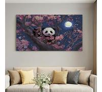 Framed Canvas Wall Art Poster for Home Decor Modern Bathroom Office Wall Decor Paintings Fantasy Floral Animal Panda Pictures Artwork Print Home Decor 140L x 70W cm