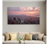Framed Canvas Wall Art Poster for Home Decor Modern Bathroom Office Wall Decor Paintings Modern Photography Empire State Building Pictures Artwork Print Home Decor 90L x 60W cm