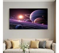 Framed Canvas Wall Art Poster for Home Decor Modern Bathroom Office Wall Decor Paintings Space Sci fi Planets Outer Space Pictures Artwork Print Home Decor 40L x 30W cm