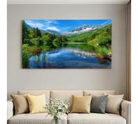 Framed Canvas Wall Art Poster for Home Decor Modern Bathroom Office Wall Decor Paintings Surrealist Photography White Snow Peak Pictures Artwork Print Home Decor 100L x 75W cm