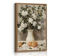 Framed Canvas Wall Art Prints, Flowers and Lemons Vintage Wall Pictures Farmhouse Still Life Home Decor Aesthetic Floral Botanical Canva Paintings Artwork for Kichen Bedroom Living Room 30X40cm