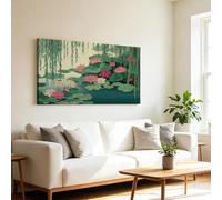 Framed Canvas Wall Art Rustic Botanical Floral Leaves Wall Decor, Oriental Art Prints for Living Room, Bedroom, Hallway, Entryway or Stairs Home Decoration 120 x 60 cm
