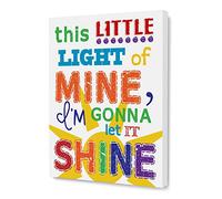 Framed Canvas Wall Art, This Little Light Of Mine I'm Gonna Let It Shine Christian Artwork Wall Decor, 12 x 15 inches Painting Decor for Kids Room School Nursery - 048