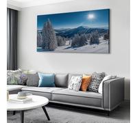 Framed Canvas Winter Snowy Mountains Clouds Wall Art 120x60 cm - Waterproof Landscape Photography Print Photo Canvas, Wall Decoration for Living Room Bedroom Bathroom Pictures for Walls Print Gifts