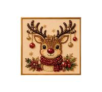 Framed Christmas Stocking Santa Tree Pearl Diamond Painting Kit, Beginner Friendly DIY Handmade Bead Art for Festive Wall Decor (C)