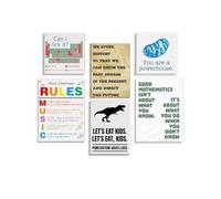 Framed Classroom Wall Decor, Set of 6 Funny Bulletin Board Classroom Decorations Canvas Posters for Middle & High School, Math/English/Science/History Posters Teacher Office Decorations