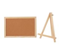 Framed Cork Board Double Sided Memo Display with Stand | Solid Pine Frame, Adjustable Metal Bracket, Black and White Finish, for Reminders and Photo Notes