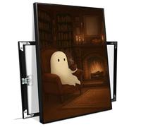 Framed Cozy Ghost Character in Vintage Armchair Art for Warm Ambiance Poster Indoor Decor for Home Offices Living Room Bedroom Dining Room 30x40cm-Black-Metal-Framed