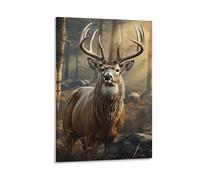 Framed Deer Hunting Season Canvas Wall Art, Aesthetic Wall Decor Artwork Includes Hanging Kit, Decorative Painting for Home Bedroom Living Room Decor 16x24inch(40x60cm)