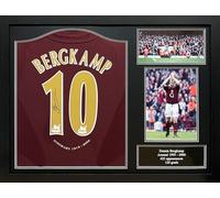 Framed Dennis Bergkamp Arsenal Football Official 2005/06 Signed Shirt with COA and Proof Maroon