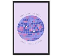 Framed Disco Ball Take More Chances Poster Canvas Print Art, Modern Trendy Wall Art, Pictures, Painting, Home Decor, Wall Decoration For Living Room, Dorm Room, Apartment. (Black Framed,8L X12W)