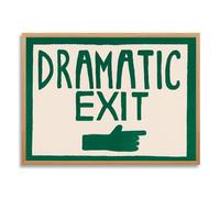 Framed Dramatic Exit Sign Poster Canvas Print Art Funky Wall Art Painting Pictures Wall Decor Funny Home Decor Decoration for Office Dorm Room Apartment College (Wood Framed,12L x16W)