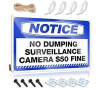 Framed Drive Plaques - Notice No Dumping Surveillance Camera $50 Fine Graduation Rustic Wall Hanging(30X40CM)