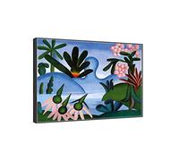 Framed Famous Wall Art Paintings. Tarsila do Amaral: The Lake. Modernism Prints on Canvas. Wall Art Picture for Living Room 80x96cm(31.5x37.8inch) Black Frame