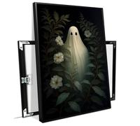 Framed Floral Ghost Wall Art, Antique Oil Painting, Spooky Decor, Dark Academia, Botanical Dark Art, Gothic Victorian Indoor Decor for Home Offices Living Room Bedroom Dining Room farmhouse