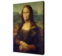 Framed Funny Bathroom Wall Art Mona Lisa Movie Poster For Bathroom Wall Decor-Humour Film Scene Toilet Smell Picture Canvas Prints For Bathroom