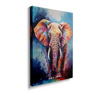 Framed Graffiti Colorful Elephant Canvas Wall Art Banksy Bright Wildlife Animal Decor Posters For Living Room Bathroom Home Office Artwork Gift Ready To Hang (12x16 Inches)