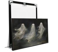 Framed Halloween Art, Ghost Art, Spooky Halloween Ghost Decor, Spooky Dark Academia Interior Decor for Home Offices Living Room Bedroom Dining Room farmhouse 30x40cm-Black-Metal-Framed