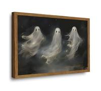 Framed Halloween Art, Ghost Art, Spooky Halloween Ghost Decor, Spooky Dark Academia Interior Decor for Home Offices Living Room Bedroom Dining Room farmhouse 30x40cm-Wood-Framed