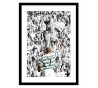 Framed Henrik Larsson Celtic FC Legend Spot Colour 18x12 inch Photo Memorabilia