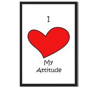 Framed I Love My Attitude Poster Canvas Print Art, Funny Wall Art Painting Pictures, Trendy Wall Decor Art Print, Home Decor, Office, Dorm Room Decoration. (Black Framed,12L X16W)