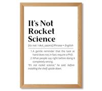 Framed It's Not Rocket Science Poster Canvas Print Art Minimalist Aesthetic Wall Art Painting Pictures Trendy Dorm Room Home Decor Wall Decoration Office Art Print (Wood Framed,8L x12W)