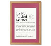 Framed It's Not Rocket Science Poster Canvas Print Art Modern Wall Art Painting Funny Art Print Pictures Whimsical Wall Decor for Office Home Decor Dorm Room (Wood Framed,12L x16W)