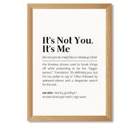 Framed It's Not You It's Me Poster Canvas Print Art Minimalist Aesthetic Painting Funny Trendy Wall Art Pictures for Office Dorm Room Decoration Wall Decor Art Print (Wood Framed,16L x24W)