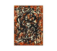 Framed - Jackson Pollock Famous Painting Free Form Print on Canvas,Classic Oil Painting Reproduction,Canvas Wall Art Picture for Living Room Decor 70x105cm(28x42in) Framed
