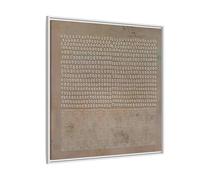 Framed Japanese Wabi-Sabi Minimalist Brown Canvas Wall Art Print 90x90cm Square/White / 3.175cm